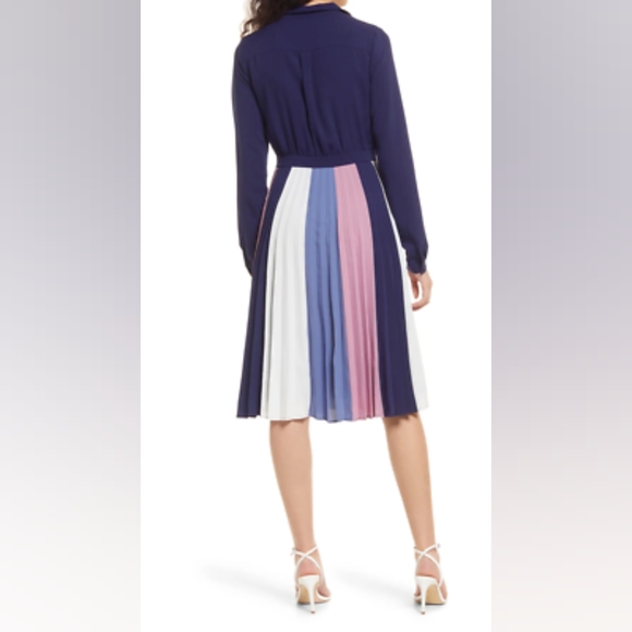 ADELYN RAE | COLORBLOCK ACCORDION MIDI DRESS - Picture 3 of 14